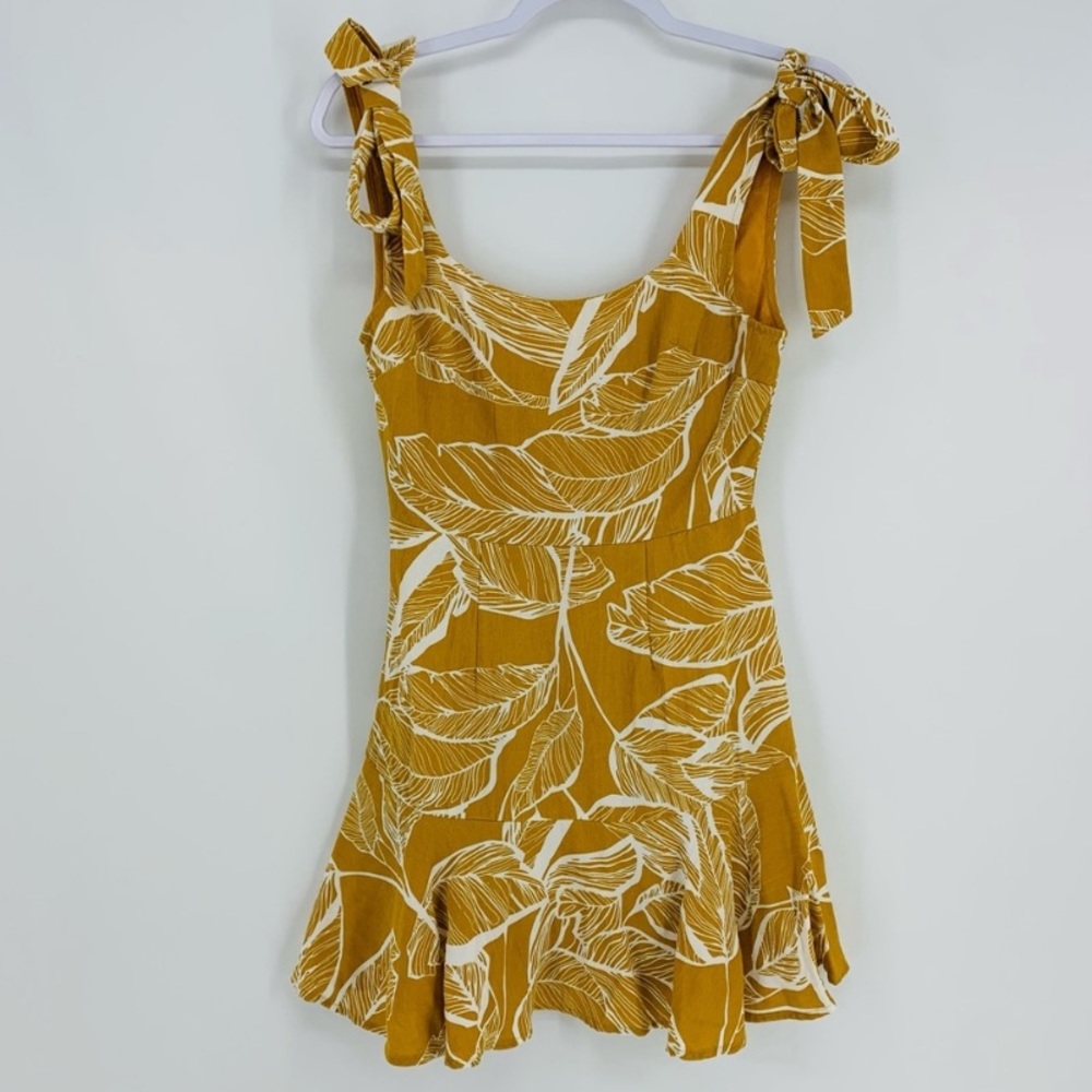 🌼 Saints & Secrets Mustard Tropical Vacation Dress